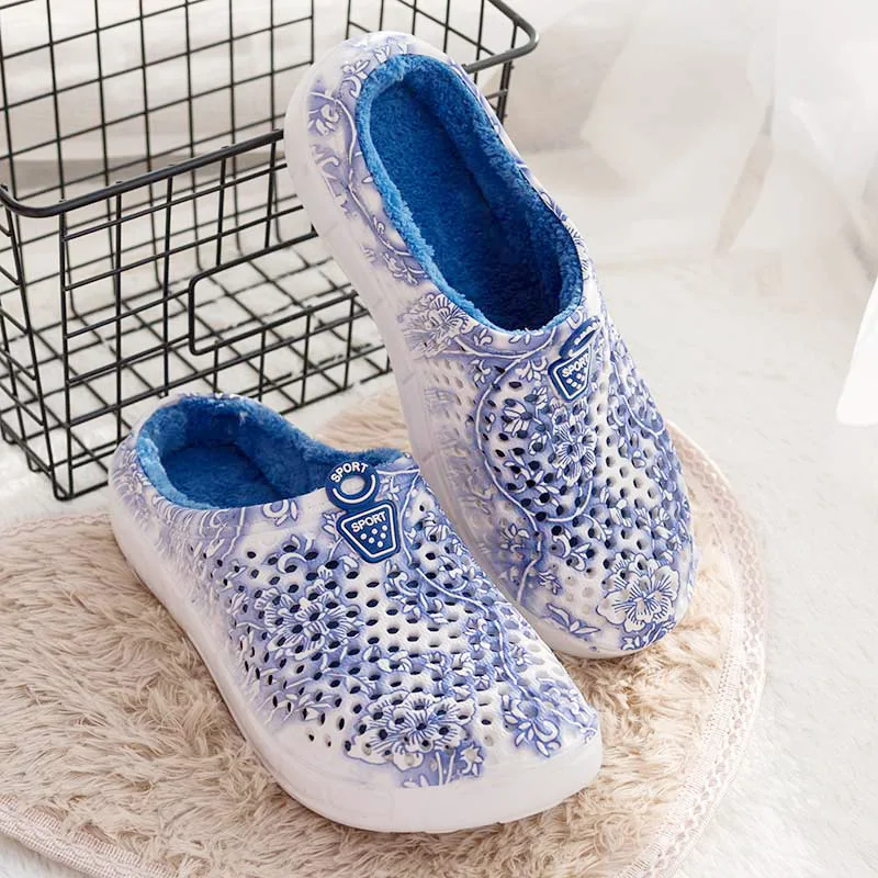 

Winter New Style Cotton Slippers Closed-toe Foot Covering plus Velvet Home Slipper Light And Comfortable Women Shoes