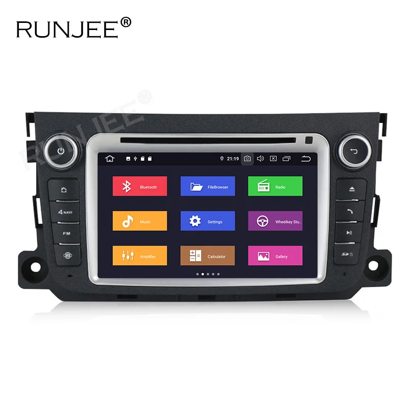 Clearance RUNJEE Android 9 4+64G IPS DSP Car DVD multimedia player For Mercedes Benz Smart Fortwo 2011-2014 dvd video output DAB 1