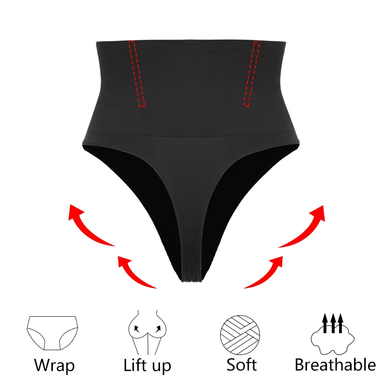 Cinvik Thong Shapewear Tummy Control High Waist Strapless Belly Hider Black  Seamless Thong Lower Belly Body Shaper S at  Women's Clothing store