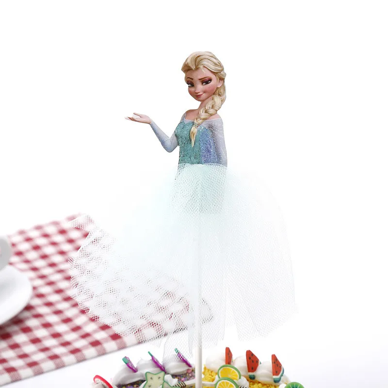 1 шт. мультяшная принцесса день рождения украшение малыш кекс торт Топпер для девочек С Днем Рождения Вечеринка Детский душ торт принадлежности - Цвет: Elsa-1pcs