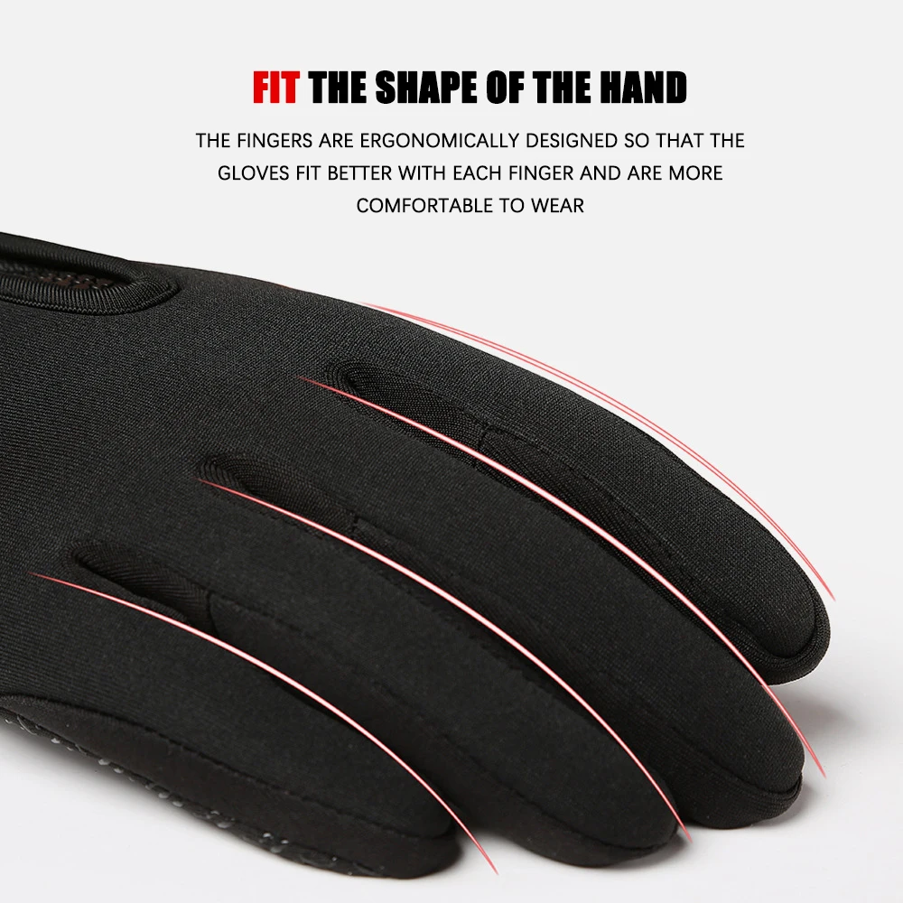 Winter Men's Gloves Warm Touchscreen Sport Fishing Splash-proof Skiing Cycling Snowboard Nonslip Zipper Women Gloves 4