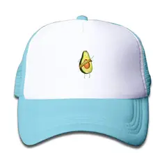 Сетчатые бейсболки Snapback Hat мультфильм авокадо мальчики-девочки, небесно-голубой, один размер
