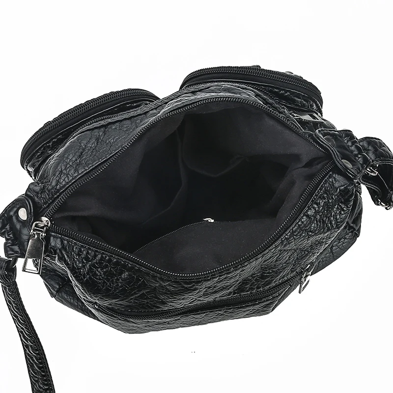 Средняя сумка-мессенджер для женщин, стираемая кожа, заклепки, через плечо, портативные сумки через плечо, средний возраст, женская сумка bolsa de cuero medio