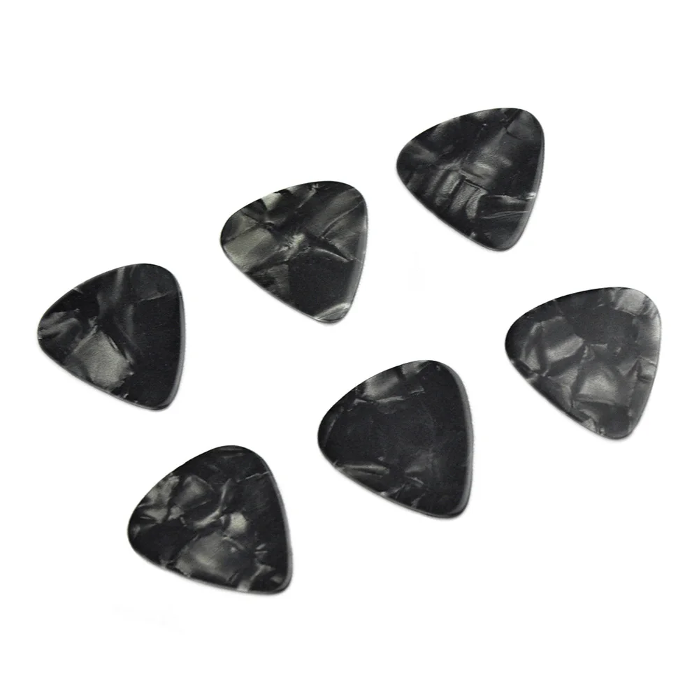 100pcs/lot 0.71mm 0.96mm 1.5mm Black Pearl Celluloid Guitar Picks Plectrums for Acoustic Electric Guitar Bass