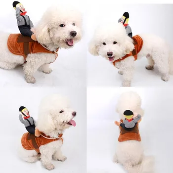 

1pc Halloween Pet Dog Cowboy Riding Suit Comfortable Soft Lovely for Pet Halloween Christmas Dressing Up