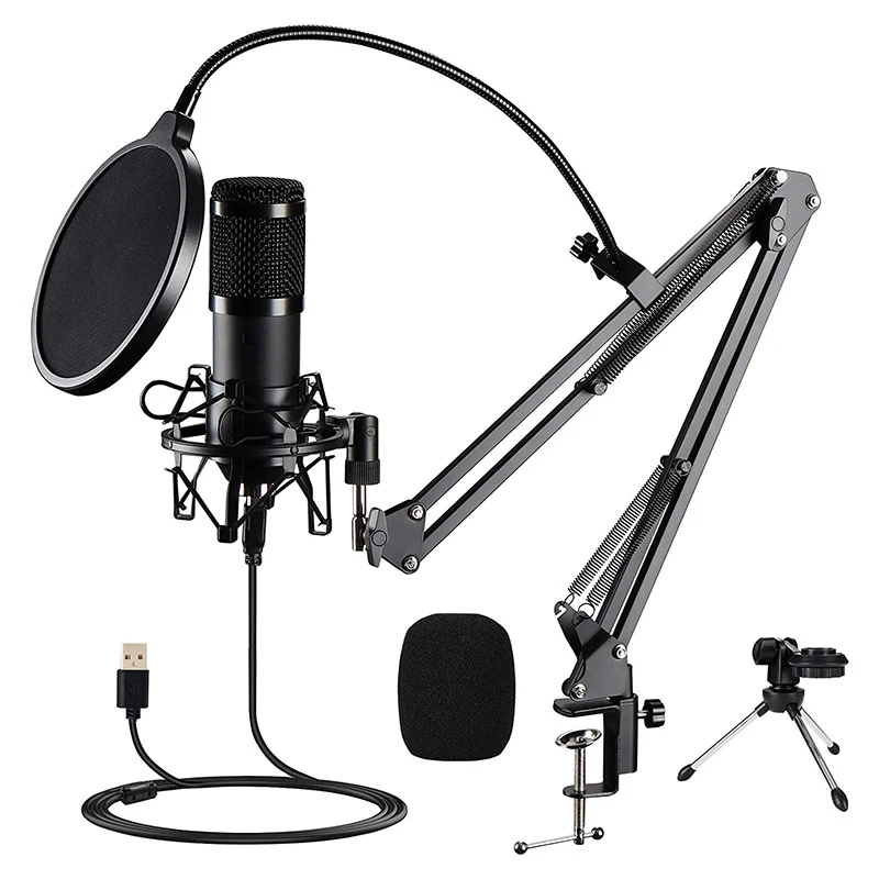 Studio Capacitors Podcast Microphone Cardioid With Adjustable Arm Bracket Game Plug &amp Play | Электроника