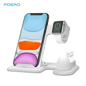 

FDGAO Wireless Charger Stand 4 in 1 Qi Fast Charging Dock Station for Apple Watch 5 4 3 2 1 Airpods iPhone 11 Pro Max XS XR X 8