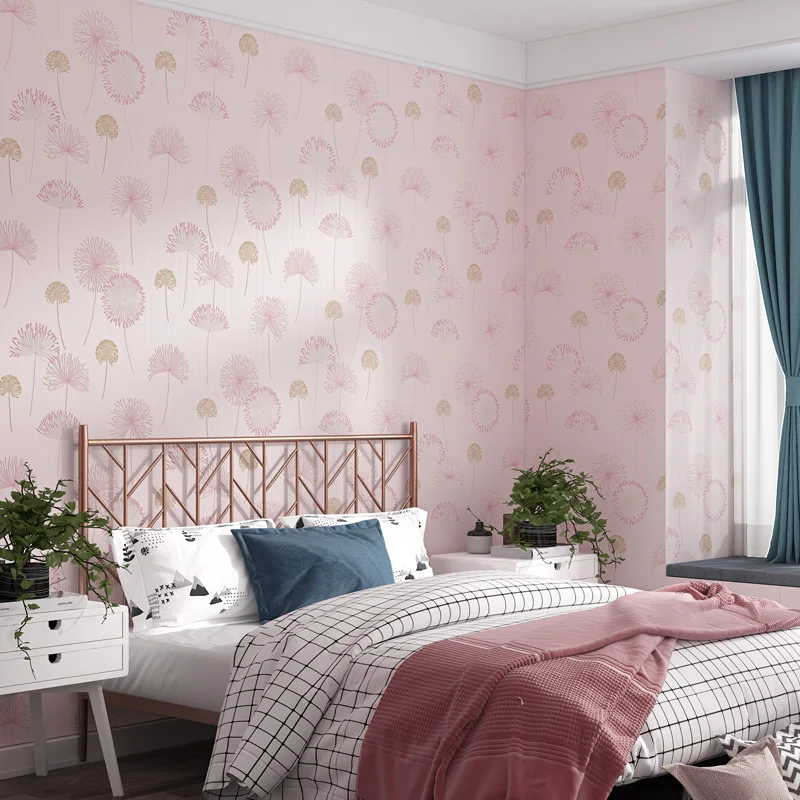 

Pink Blue Dandelion Flower Wallpaper Stickers 3d Embossed Mural Floral Wallpapers Kids Rooms Girl Self Adhesive Wall Paper J106
