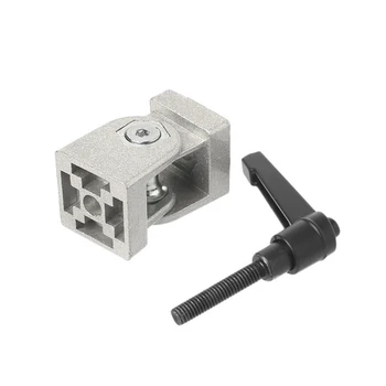 

3030/4040 Zinc alloy living hinge Aluminum profile fittings 90 degree Zinc Alloy Flexible Pivot Joint connector with handle