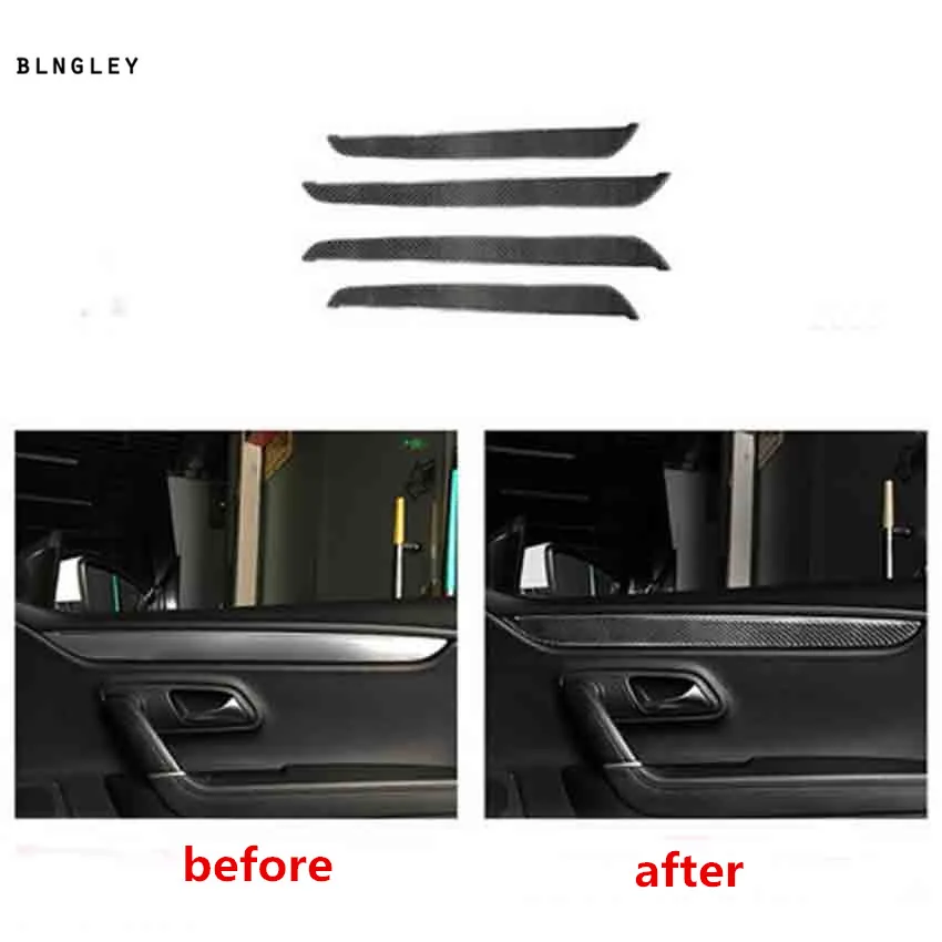 4pcs/lot Epoxy glue carbon fiber grain four Interior doors decoration cover for 2012- Volkswagen VW passat B7 passat CC