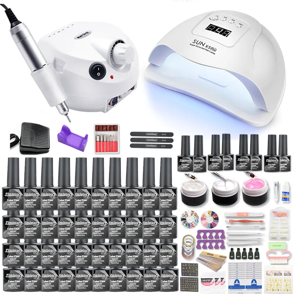 

Manicure Set 40/30/20 Colors Gel Nail Polish Set With Nail drill Machine LED Nail lamp Dryer Manicure Nail Kit Nail Set Art Tool