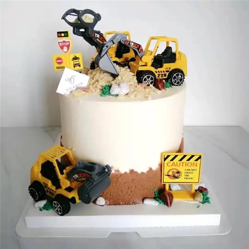 Cakelove 6 шт./компл. Кекс с фигуркой экскаватора торт Топпер счастливый декор для именинного торта для детей день рождения украшения Детские подарки игрушки