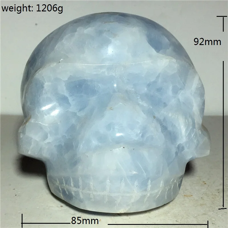 Череп натуральный синий Кальцит Кварцевый хрустальный камень и ремесло рейки целебные декоративные