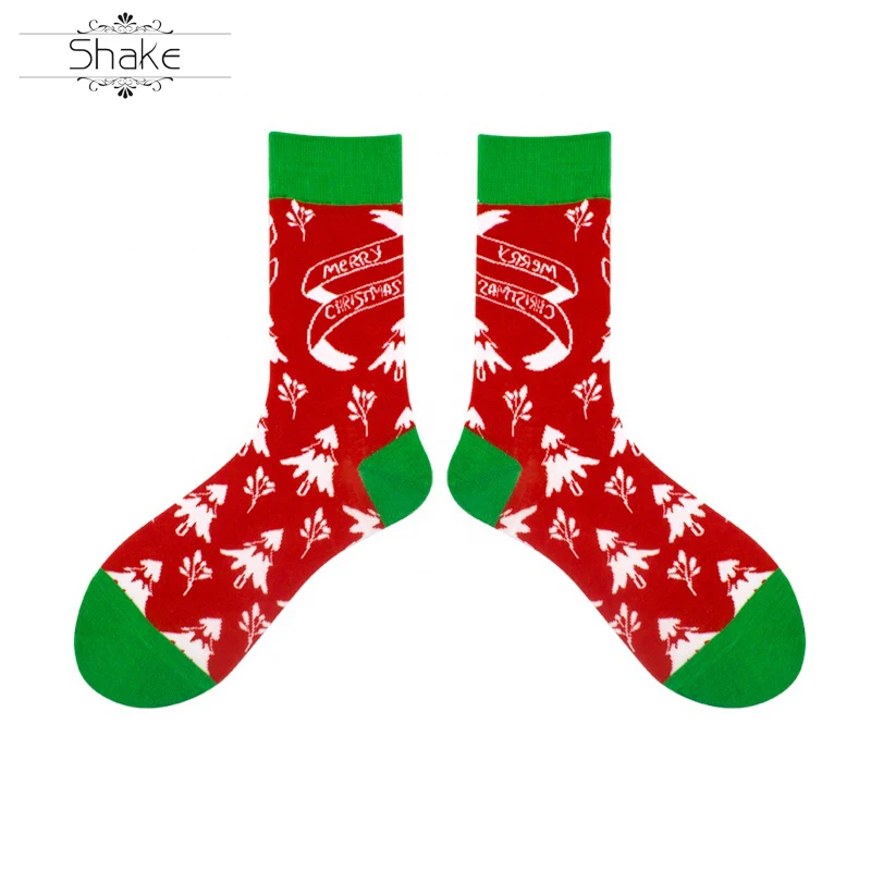 На заказ счастье хлопок носки для праздников логотип на заказ Рождество crew Смешные красочные уютные носки для мужчин женщин детей Новинка подарки