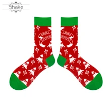 На заказ счастье хлопок носки для праздников логотип на заказ Рождество crew Смешные красочные уютные носки для мужчин женщин детей Новинка подарки