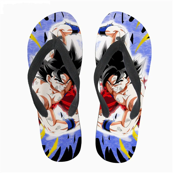 ELVISWORDS/модные мужские вьетнамки с принтом «сделай сам» на заказ; классные шлепанцы Super Saiyan Son Goku; мужские Летние вьетнамки с изображением дракона Z Ball - Цвет: H6863AB