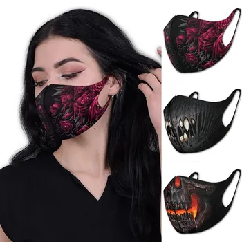 

Classic Cosplay 3D Printed Face Mask Adult Washable 3D Mouth Masks Fabric Reusable Waterproof DustProof Anti Smog Halloween Mask
