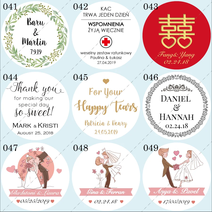 

100 Pcs, 3-7CM, Custom Personalized, Wedding Stickers, Invitations, Candy Favors Gift Boxes Labels, Birthday, Logo, 041-080
