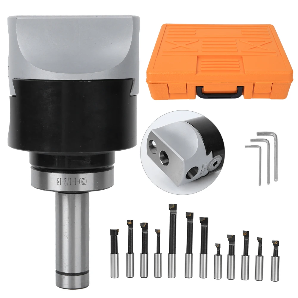 

C20-F1-18-12Pcs 75mm Boring Head Set 40CR CNC Milling Tools Kit For Horizontal Boring Machine
