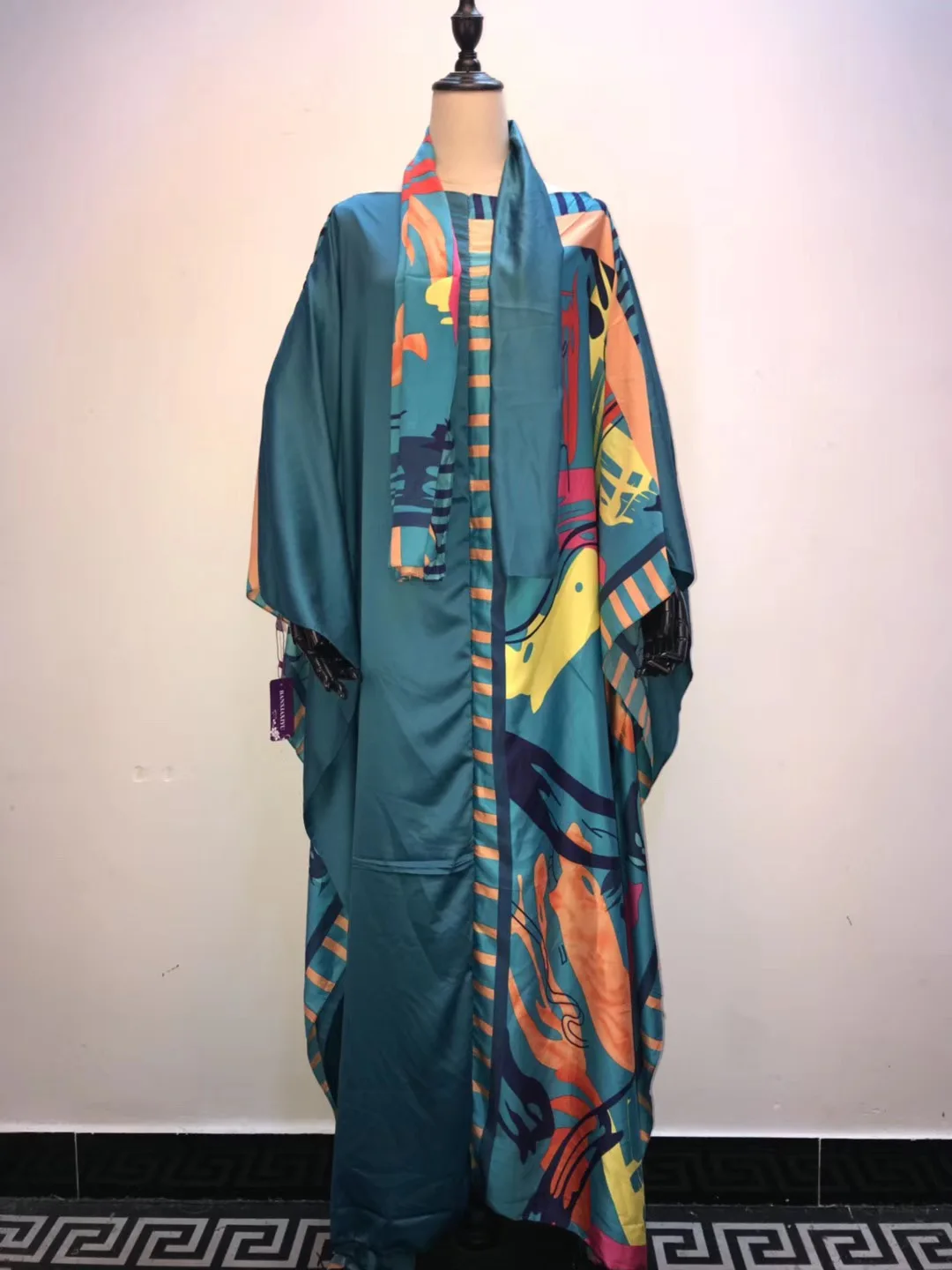 Новые энергичные Молодежные итальянские шелковые платья-кафтаны, Красивые свободные шелковые платья в африканском стиле для женщин - Цвет: as picture