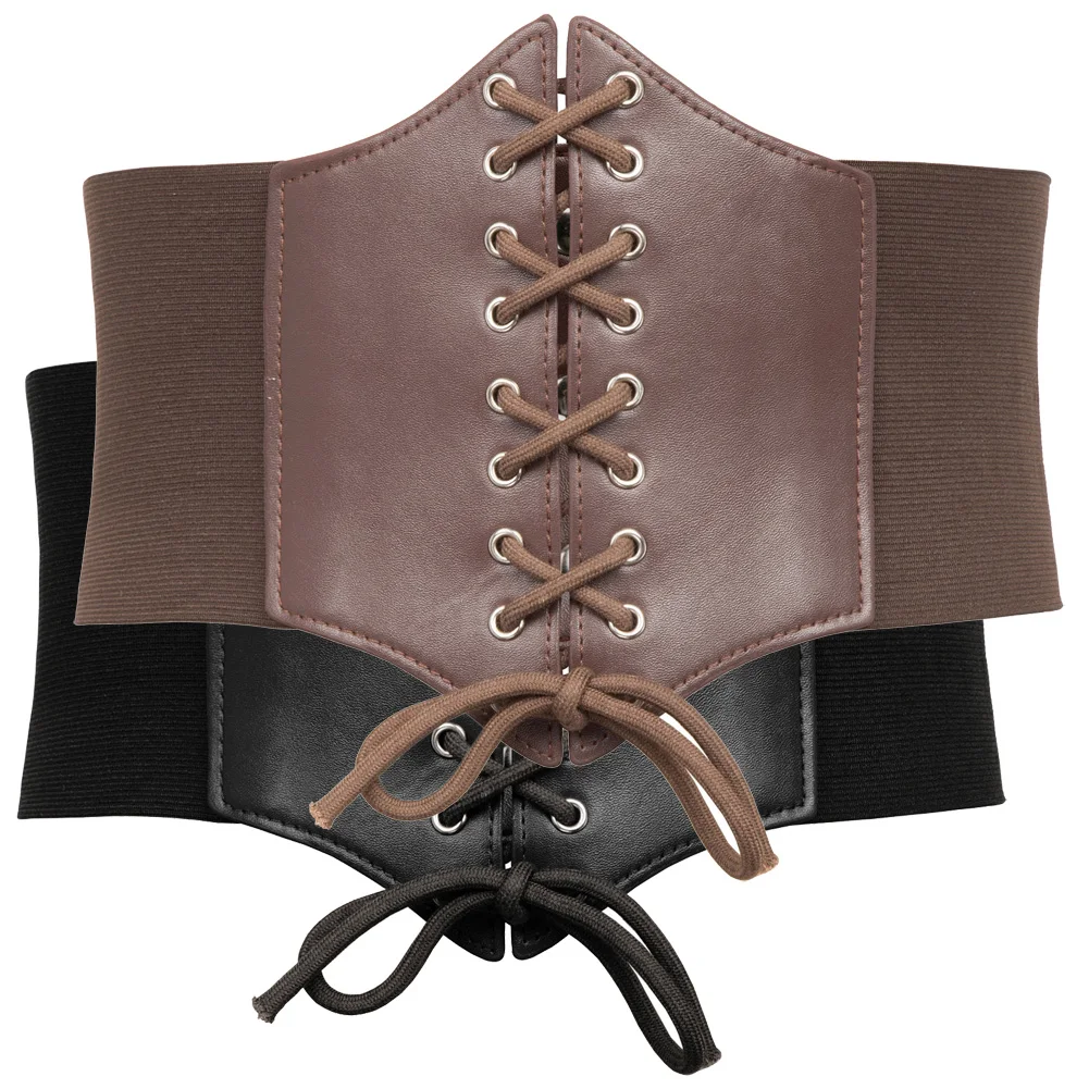Плюс размер 3XL корсет пояс для женщин Мода шнуровка PU кожаный роскошный пояс Cinch корсет со стяжками широкий пояс с пряжкой пояс