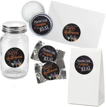 

Omilut 40pcs Halloween Decoration Round Candy Stickers Happy Halloween Bag Stickers Envelope Stickers Halloween Party Favor Labe