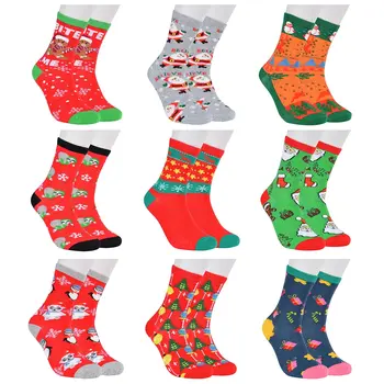 

MoneRffi Christmas Tree Snow Elk Gift Cotton Warm Socks New 2020 Autumn Winter Christmas Socks Men Funny New Year Santa Claus