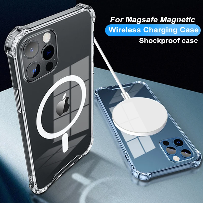 For iPhone 13 12 11 Pro MAX Mini XR X XS Magsafe Magnetic Wireless Charging Case 7 8 Plus SE 2020 Shockproof Protective Cover xr cases