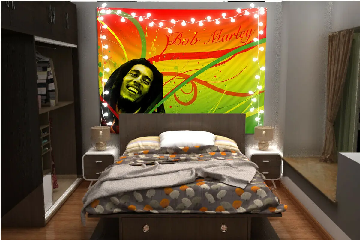 Изготовленный На Заказ Боб Марли Wandteppich Kunst Wandbehang Tisch Bettdecke Wohnkultur