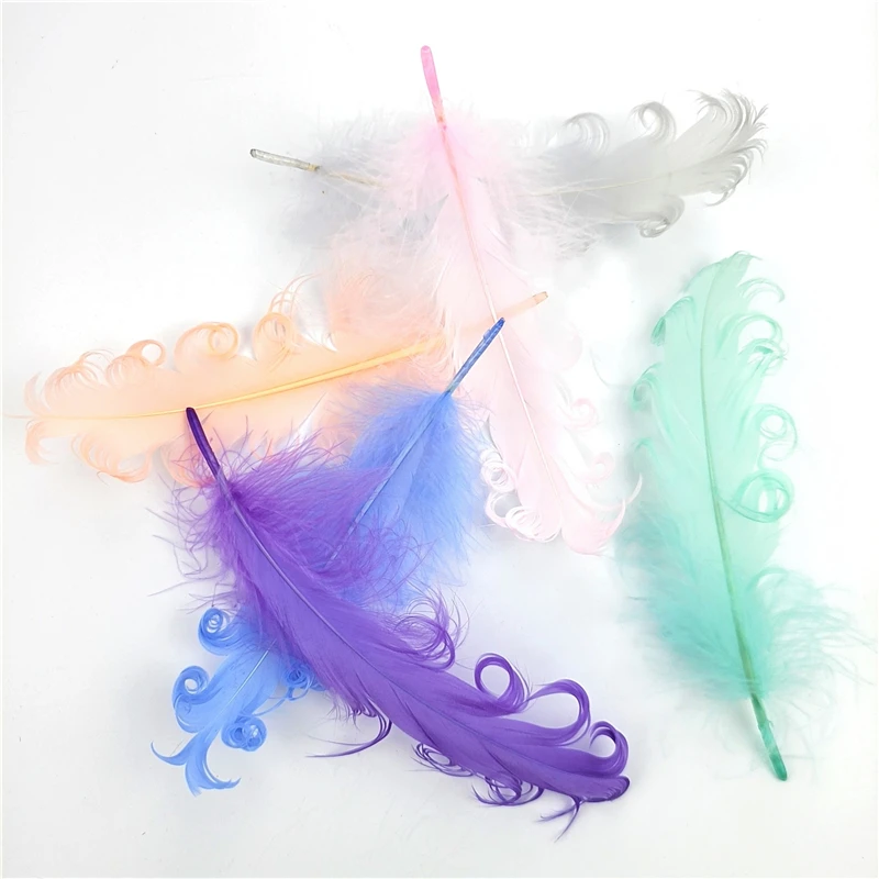 Goose feathers 20Pcs spiral 12-18cm for wedding party decoration DIY