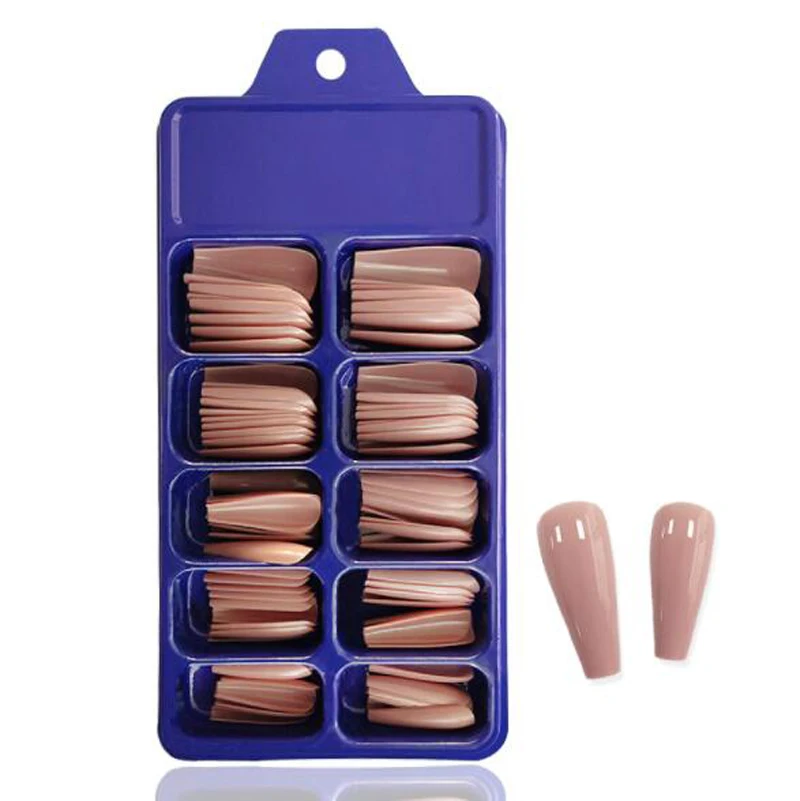 100Pcs Candy Color Long Ballerina False Nail Tips Full Cover Matte Acrylic Fake Nails Tip DIY Beauty Manicure Extension Tools fake nails false nails nail tips false nail tips