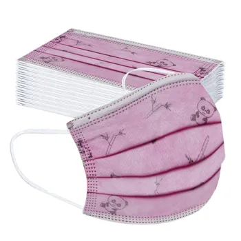 

Panda print Masks 3 Ply Thicken Children's mouth Face mask Disposable Breathable FaceMask Ear Loop Elastic mascarillad