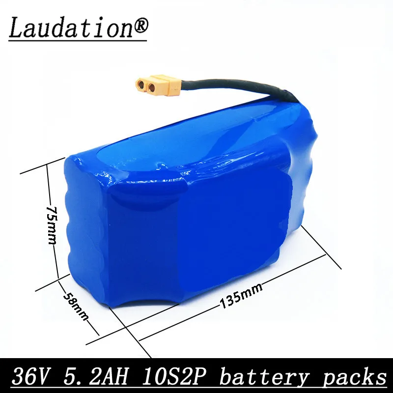 

laudation 36V 5.2AH 10S2P electric scooter balance car battery l18650 lithium battery for 2 wheel self-balancing scooter