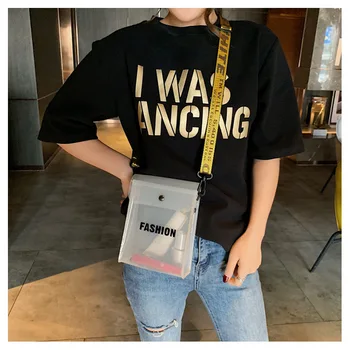 

2020 Summer Fashion Women's Transparent Square Sling Bag Cool PVC Shoulder Bag Messenger Bag Mobile Bag
