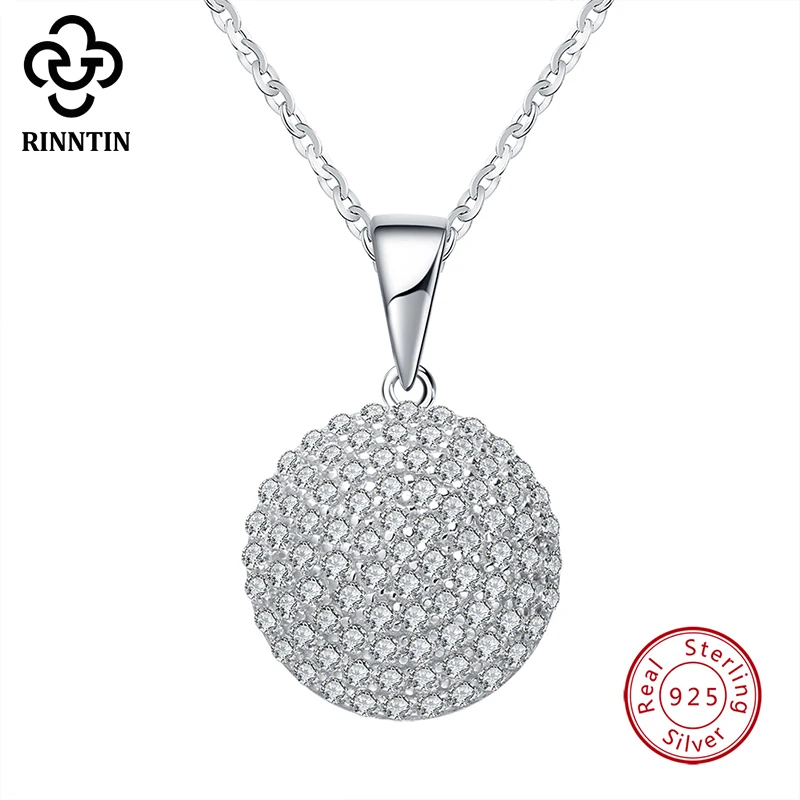 Кулон из серебра 925 пробы с фианитом 45 см|necklace silver pendant|necklaces pendants 925necklace round pendant |