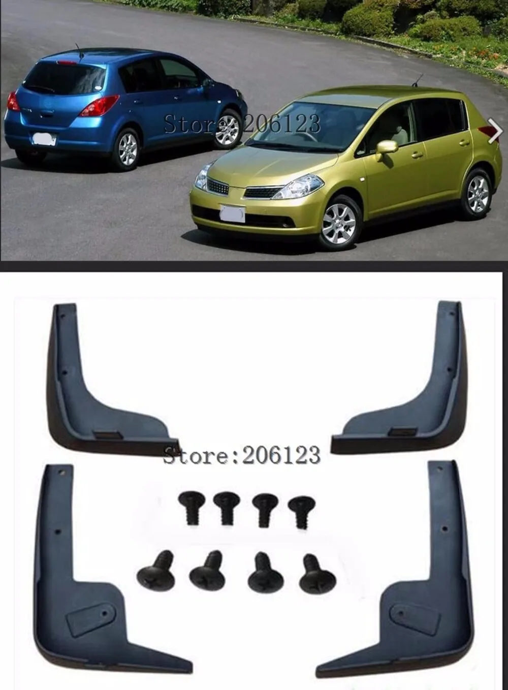 Брызговики для хэтчбека Nissan Tiida Versa C11 2007-2011 2012 2008 | Автомобили и мотоциклы