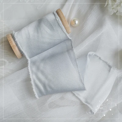 satin ribbon-gray Свадебный подарок на день рождения обертывание украшения Ретро ins Романтика шифоновая Лента Синий Розовый Серый Белый реквизит для фотосессии - Цвет: satin ribbon-gray
