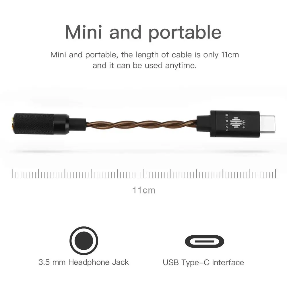 HIDIZS S1 USB C DAC портативный усилитель для наушников usb type C до 3,5 мм наушники кабельный адаптер-переходник для MacOSX Android WiNDOWS