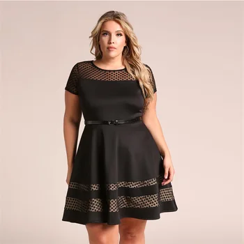 

Women's dress new round neck thin waist large size dress slim slimming fashion dress European and American sexy women's dress