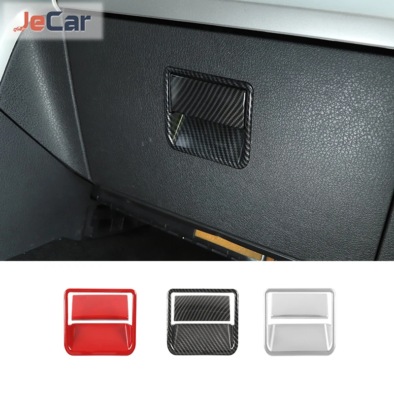 Carbon Fiber JeCar Co-Pilot Storage Box Handle Cover ABS Decal Trim for 2015-2020 Ford F150 