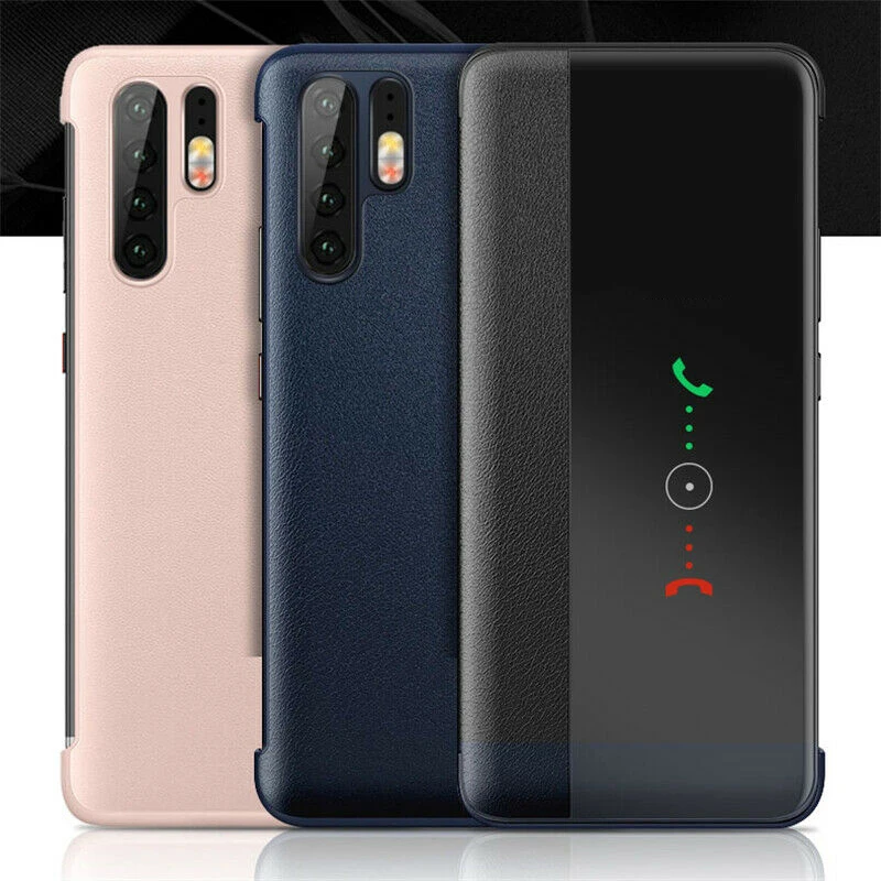 Original Smart View Window Flip Case Cover for Huawei P40 P30 P20 P10 Plus Mate 9 10 20 30 Pro Lite Honor 8X 10 10i Leather Case pu case for huawei