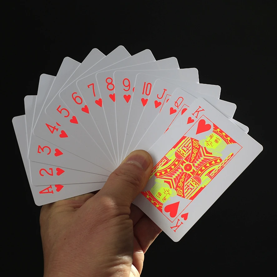 

New Fluorescent Playing Card PVC Plastic Waterproof Durable Board Game Card Novelty Creative Gift