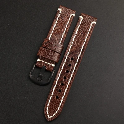 black buckle Удлиненный вручную ремешок из кожи ящерицы 20 мм для толстого запястья Ретро подходит для универсальной замены мужской ремешок из натуральной кожи ремешок для часов - Цвет ремешка: black buckle