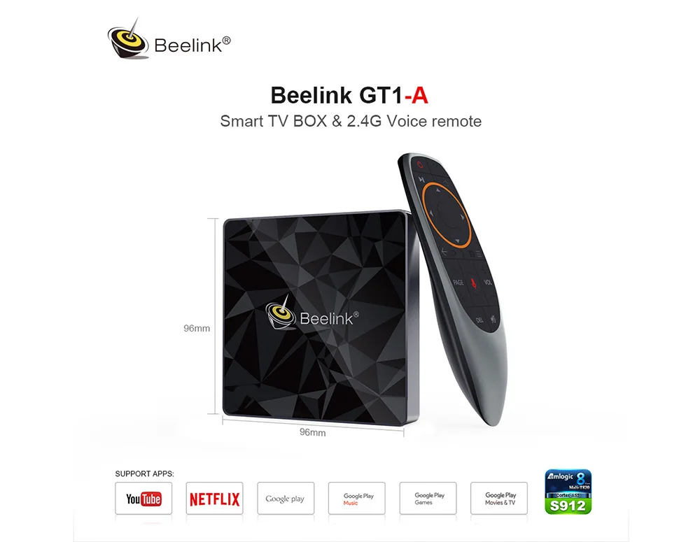 Beelink GT1 Ultimate tv Box 3g 32G Amlogic S912 Восьмиядерный процессор DDR4 2,4G+ 5,8G двойной WiFi Android 7,1 телеприставка медиаплеер