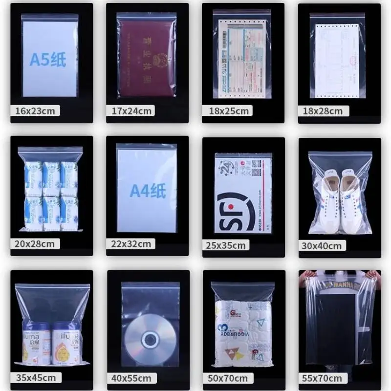 100 Pcs/lot Mini Zip Lock Bags for Packing PE Plastic Packaging Bags Plastic Zipper Bag Ziplock Bag Ziplock Drawstring Pouch 5