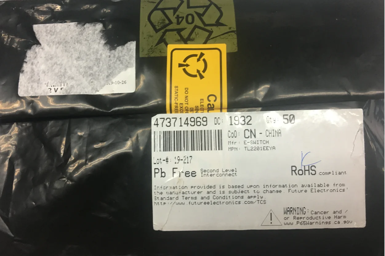 TL2201EEYA переключатель PUSH DPDT 0.1A 30V E-SWITCH