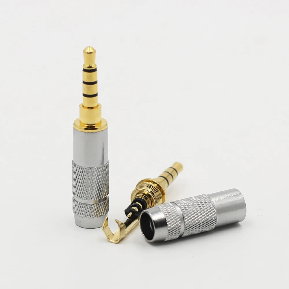 10 Pcs 4 Pole Conductor 3.5mm Solder Connection Plug Jack Adapter Connector Headphone Cable Solder