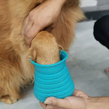 

Portable Pet Claw Cleaning Cup Full Silicone Dual Use Paw Claw Massage Cup Feet Washer for Dog Cat Grooming Supplies