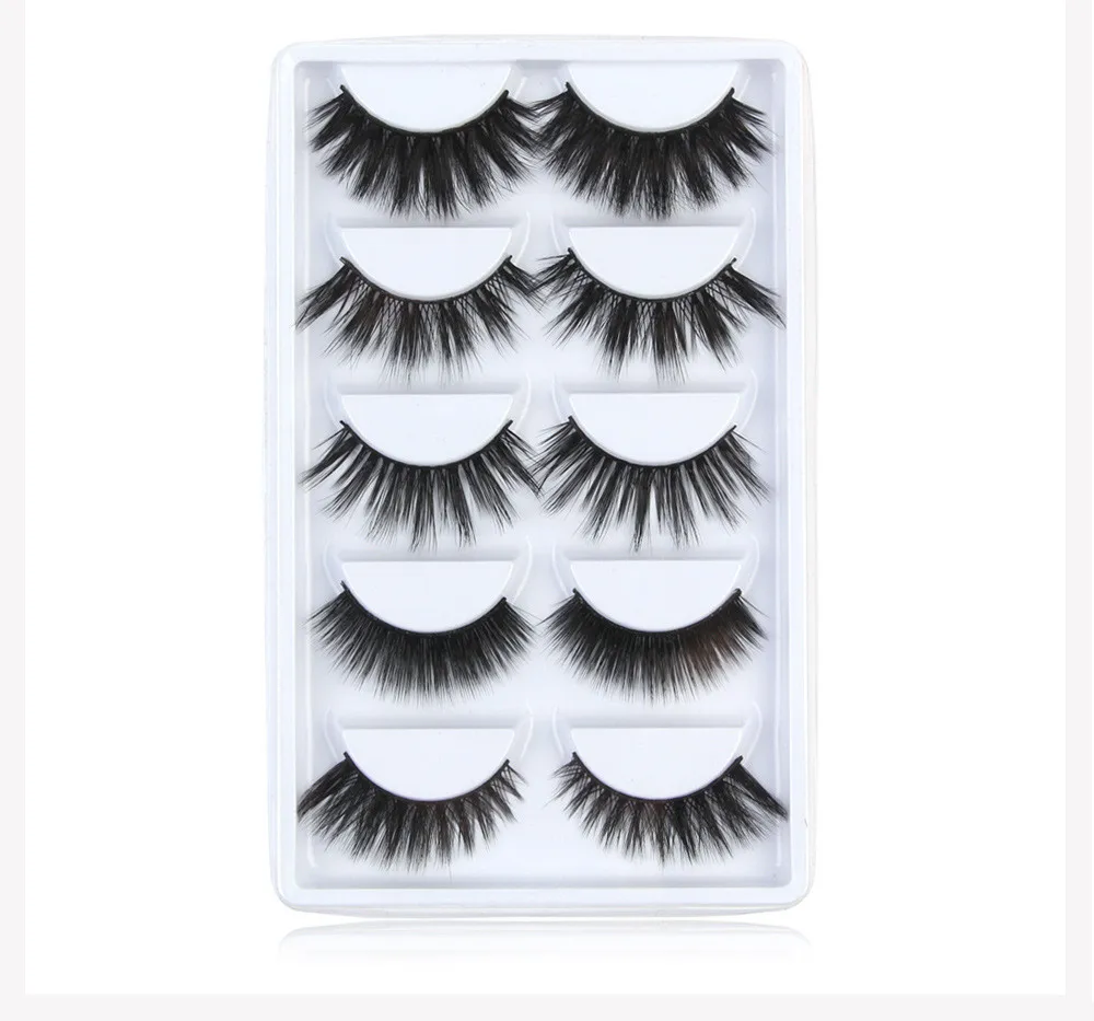 5 Pairs Handmade Real Mink 3D Full volume False Eyelashes Thick Long Lashes Set eyelash extension private label cosmetics (9)