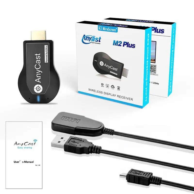Anycast M2 Plus Wi Fi дисплей ключ приемник для телевизора 1080P HDMI беспроводная Поддержка
